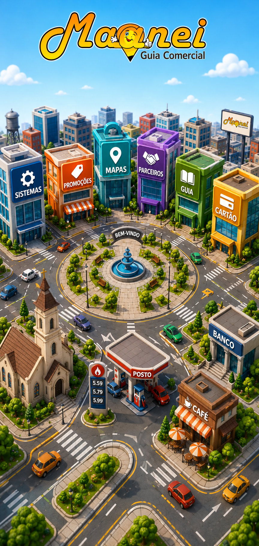 Maanei Guia Comercial — mapa da cidade virtual (versão celular)